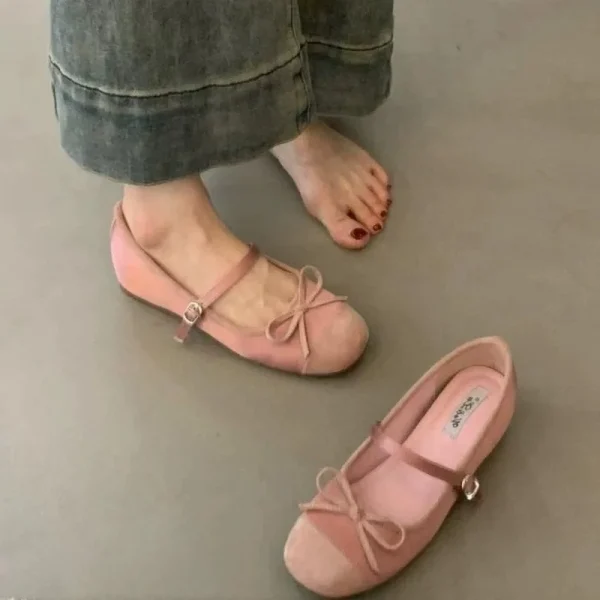 Women's Bow Toe Half Slippers Summer Non-Slip Inner Heightening Mary Jane Shoes - Image 5