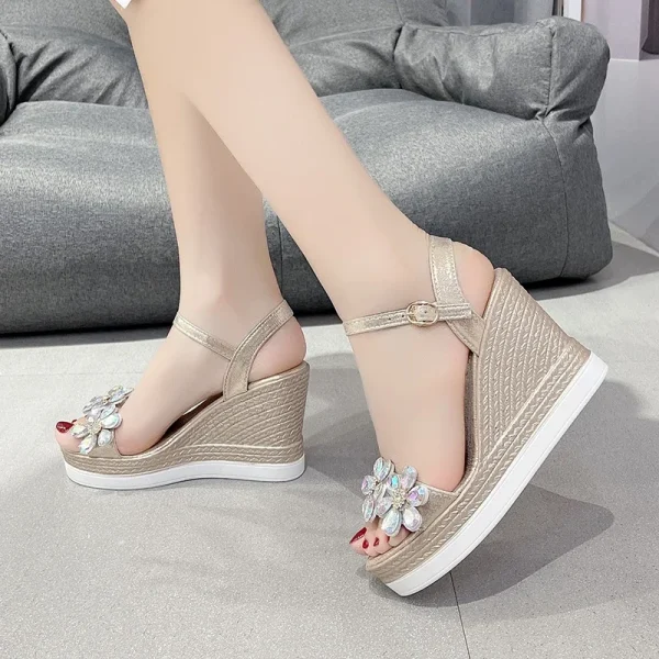 Ladies Summer Sandals Platform Sandals Open Toe Wedge Platform Sandals - Image 4