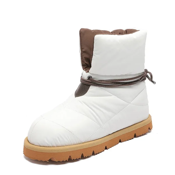 Winter Ankle Boots Women High Quality Quilted Nylon Down Snow Boots - Image 4