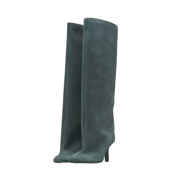 Heel Knee High Women's Boots Round Toe Fashionable Plus Size Women's Long Boots Knight Boots - Image 4