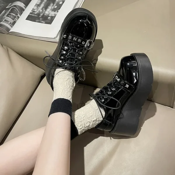 Gothic Lolita Shoes Women Thick Sole Brand Platform Mary Jane Shoes