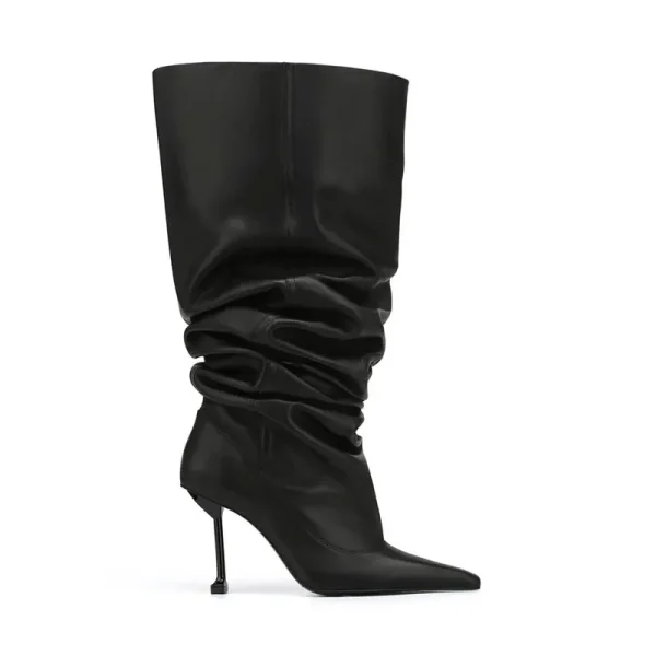 Pointed Big Cap Knee Length Boots Fashion Show Slender High Heel Sleeve Medium Cap Women's Boots - Image 24