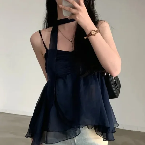 Aesthetic Sleeveless Solid Tops Hot Girls Korean Fashion Sweet Tank Top - Image 12