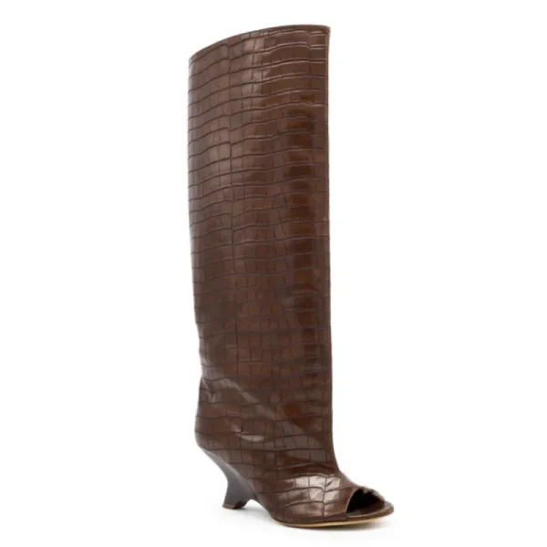 High Heels Knee Length Boots Fashionable and Versatile Fashion Show Large Size Boots - Image 10