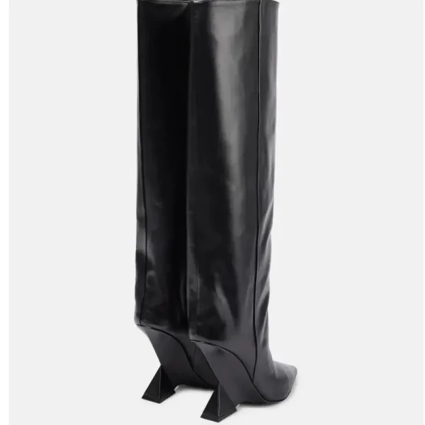 Women's Knee Length Boots Fashion Pointed Shaped High Heels Women's Large Sleeve Boots - Image 11