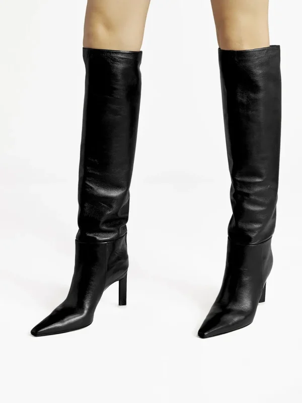 Women's Autumn and Winter Leather Boots Fashion New Knee High Boots Pointed - Image 9