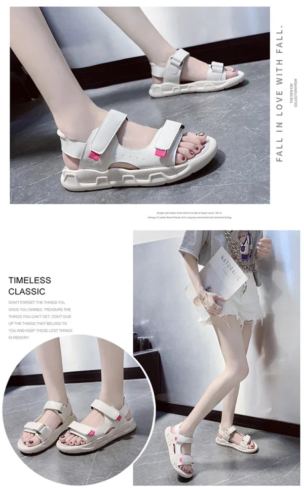 Women's Summer 2025 New Fashion Casual Flat Soft Leather Soft Sole Beach Women's Shoes - Image 9