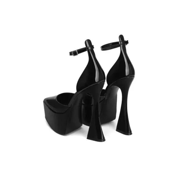 Women's Shoes Super High Heel Party Fashion Thick Soled Black Banquet Women's Single Shoes - Image 10