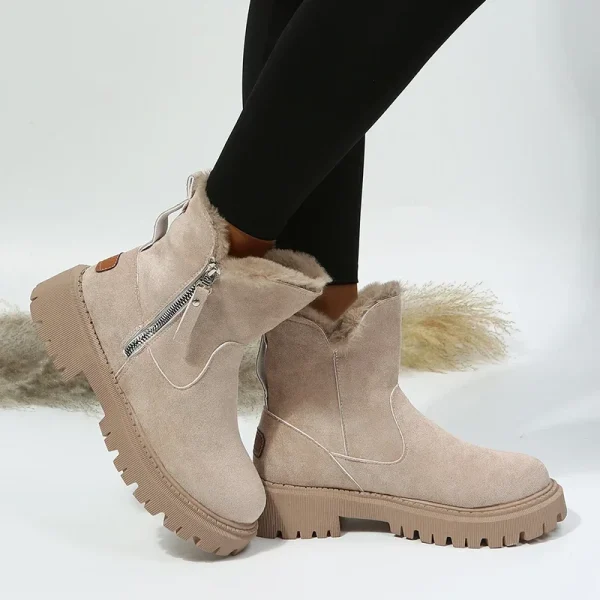 Plush Snow Boots Women Faux Suede Non-slip Winter Boots Woman Keep Warm Cotton