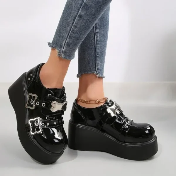 Women Shoes Lolita Shoes Heels Platform Janes Star Buckle Strap Mary Janes Women - Image 5