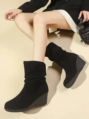 Women’s Fur Warm Snow Boots 2024 Winter New Warm Wool Booties Ankle Boot Platform Shoes