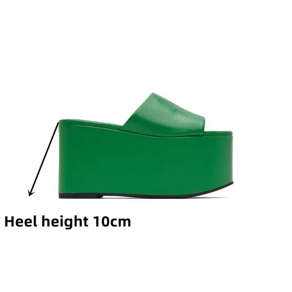 Women's High-heeled Sandals Thick Platform Wedge Fashion Wear Beach Comfortable Slippers - Image 8