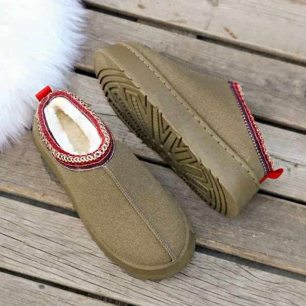 Women's Wool Slippers Warm Platform Wool Low-top Snow Boots Slippers Women's Outdoor - Image 3