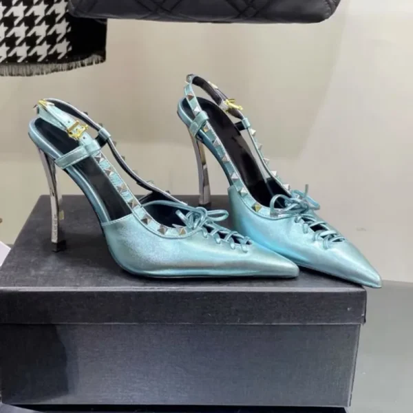 Women's Sandals Fashion Pointed Rivet Thin High Heels Single Shoes Sexy Banquet Party High Heels - Image 4