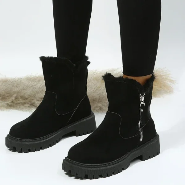 Plush Snow Boots Women Faux Suede Non-slip Winter Boots Woman Keep Warm Cotton - Image 4