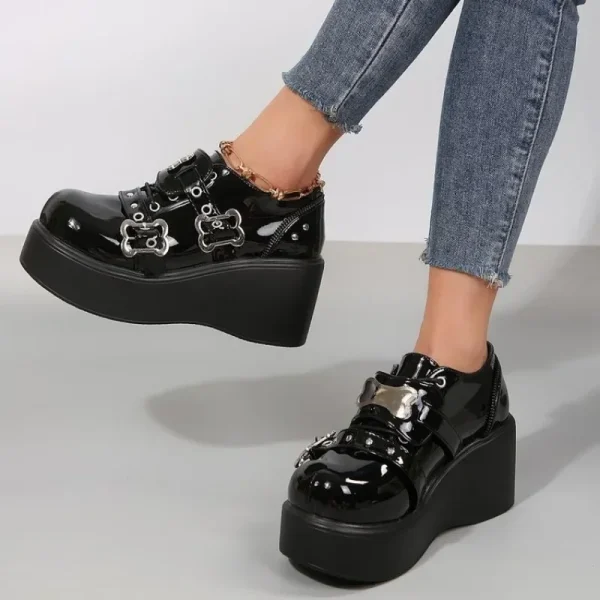 Women Shoes Lolita Shoes Heels Platform Janes Star Buckle Strap Mary Janes Women