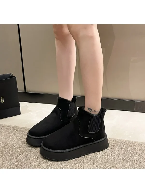 Winter Women Short Plush Warm Snow Boots Casual Shoes New Suede Fur - Image 4