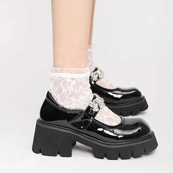 Platform Lolita Leather Shoes Women Japanese Uniform High Heel Mary Jane Shoes - Image 2