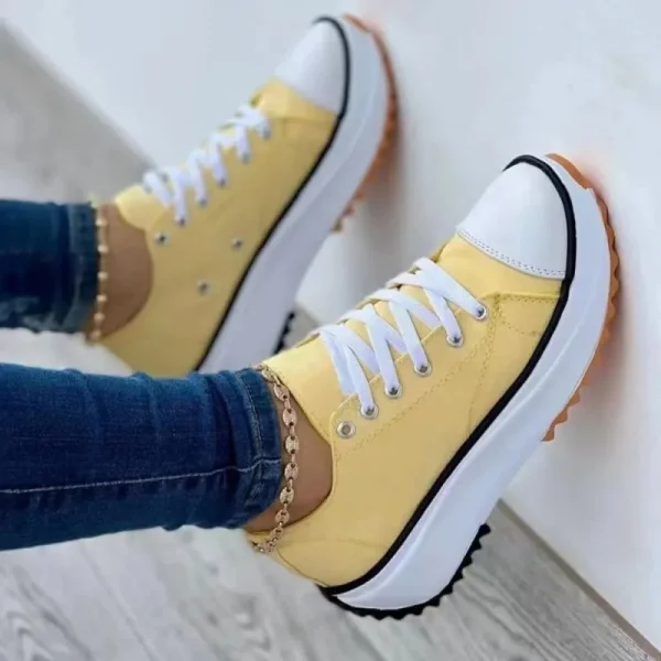 Shoes Women Sneakers Solid Lace-Up Casual Platform Shoes for Women - Image 4