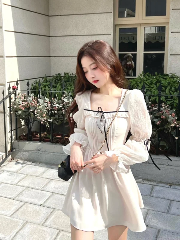 Mini Dress Woman Casual Design One Piece Dress Korean Fashion - Image 3