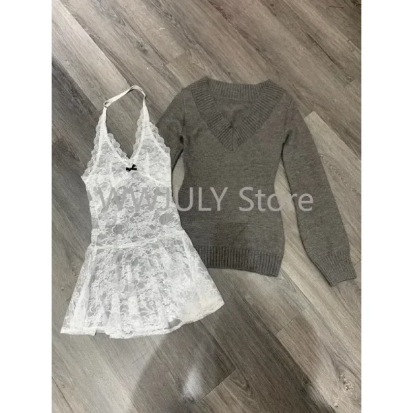 Basic Vest Streetwear Slim Knitted Sweater Tops - Image 2