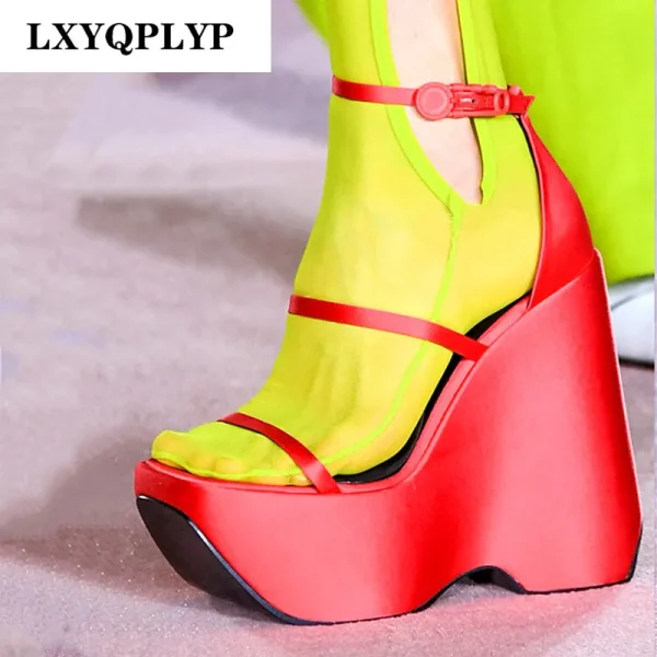 Women's Summer New Thick-soled Wedge High-heeled Shoes European - Image 3