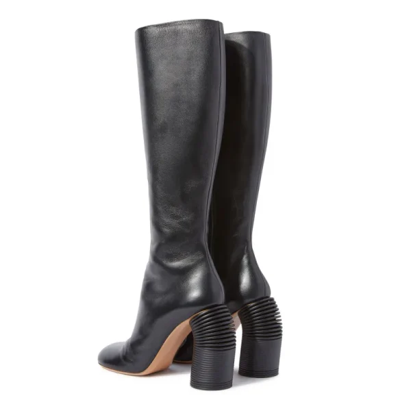 Women's Irregular High Heel Knee Long Boots Fashion Round Head Side Zipper Women's - Image 4