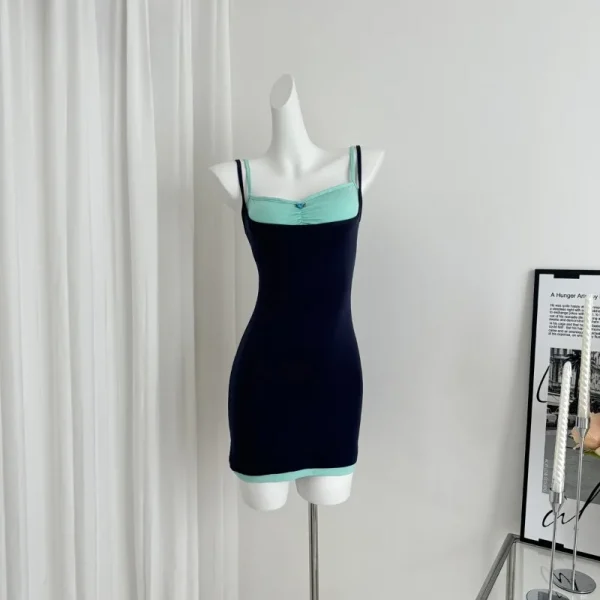 Mini Dress Chic Beach Sleeveless Korean Fashion Dress Woman - Image 5