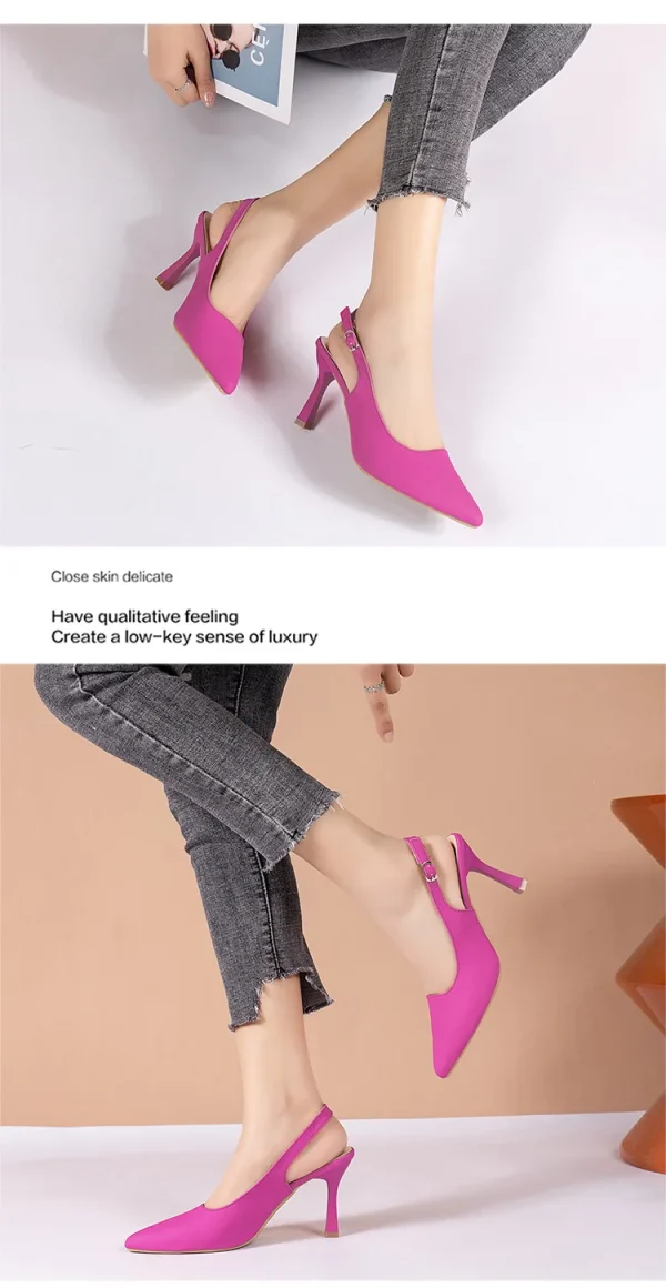 Women's Shoes, Shallow Mouth High Heel 9cm Pointed Thin Heel Sandals, Casual Fashion Sandals - Image 10