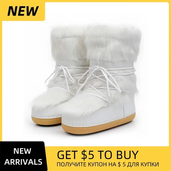 Woman Waterproof Platform Space Boots Snow Boots For Women Winter Warm Plush Ankle Booties - Image 2