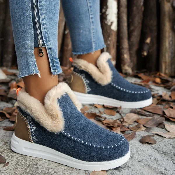 Winter Flats Women Snow Ankle Boots Short Plush Cotton Shoes Winter Designer Warm Casual Shoes - Image 3