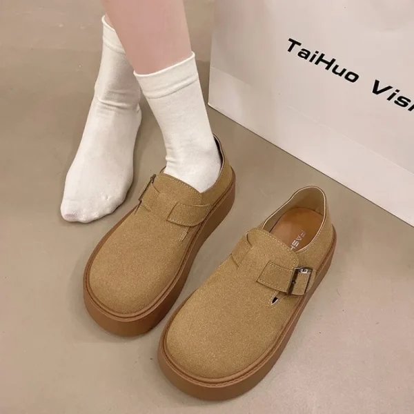 Women Flats Shoes Planform Designer Casual Shoes Autumn Buckle Loafers Shoes - Image 4