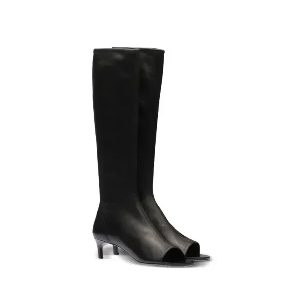 American Fish Mouth Clip Toe Mid Boot, Fashionable Thin High Heel Side Zipper Women's High Tube Cool Boot - Image 6