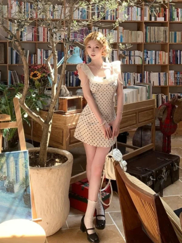 Kawaii Short Party Dress Holiday Fashion Sleeveless Slim Dress Korea Style - Image 6