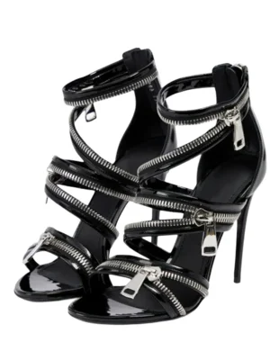 Fashion Sandals European and American Stiletto Zipper Fashion Sexy Nightclub Party