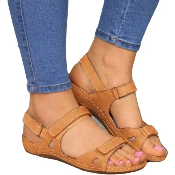 Sandals Women Summer Open Toe Comfy Super Soft Premium Orthopedic Low Heels - Image 5