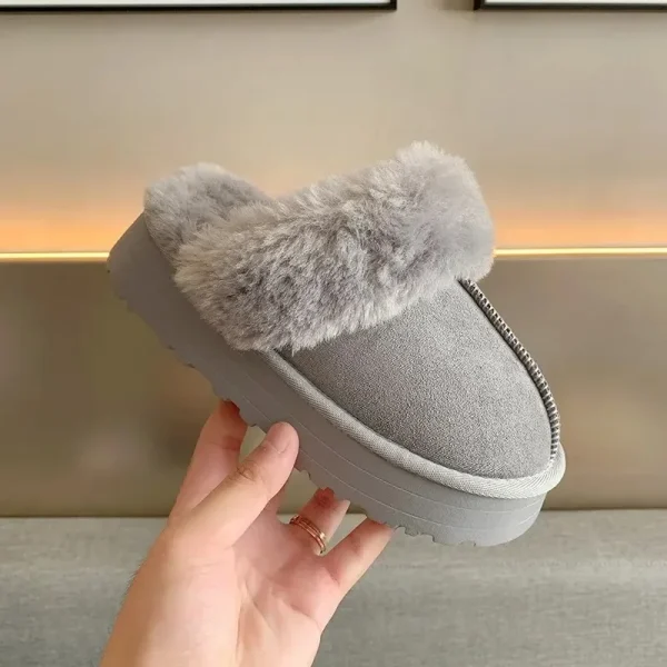 Fur Slippers Women Winter Plush Sandals Luxury Slip on Platform Slides Female - Image 4