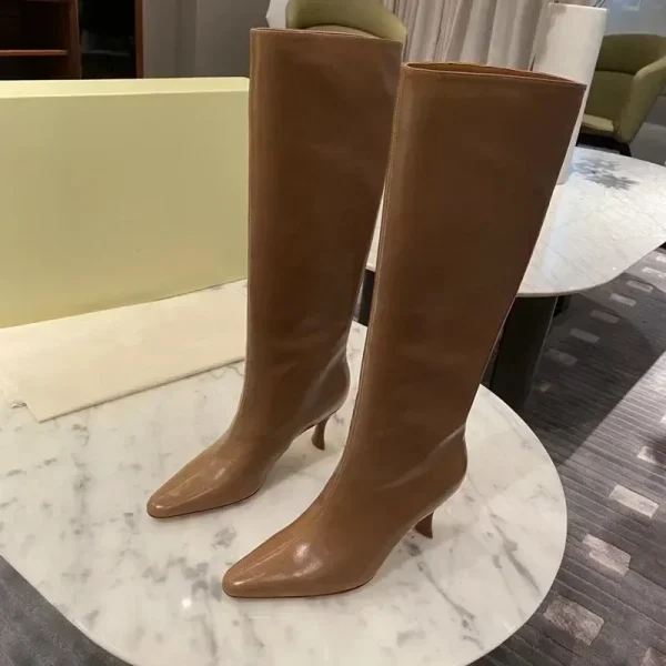 Pointed High-heeled Knee High Boots, Fashionable and Sexy Women's Knight Mid Length Boots - Image 5