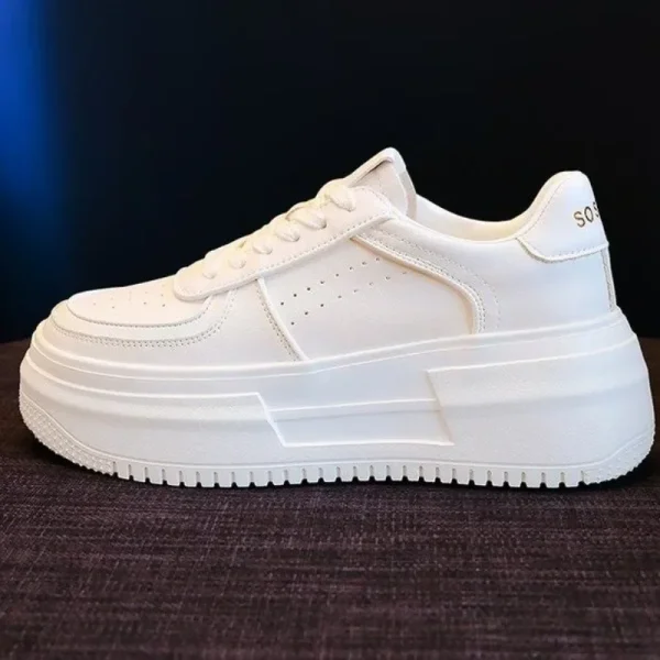 Leather Women's White Casual Woman Vulcanize Sneakers Breathable Sport - Image 3