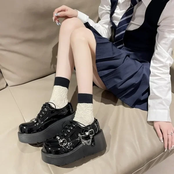 Gothic Lolita Shoes Women Thick Sole Brand Platform Mary Jane Shoes - Image 3