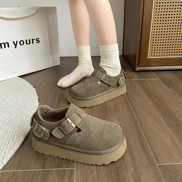 Woman Shoe Autumn Round Toe Clogs Platform Female Footwear Winter Fall Creepers - Image 4