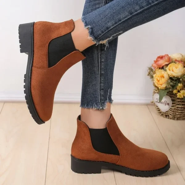 Women Solid Color Lazy Ankle Boots/Lightweight Non-slip Slip-on Design/Outdoor - Image 4