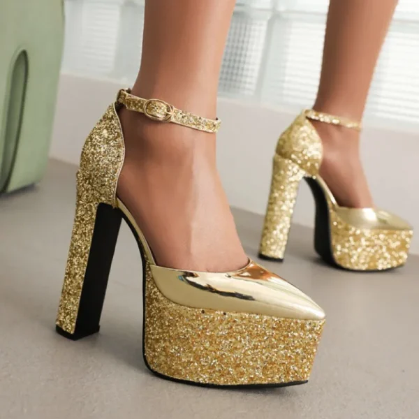 Women's High Heels Waterproof Platform Elegant Fashion Wedding Shoes Nightclub Party Banquet Shoes - Image 6