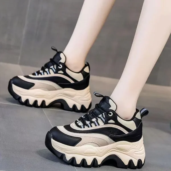 Sneakers Women Casual White Shoes 8CM Fashion Height Increasing Thick Bottom - Image 2