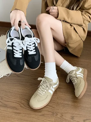 Sports Shoes Women Retro Round Head  lace-up casual Shoes Womens