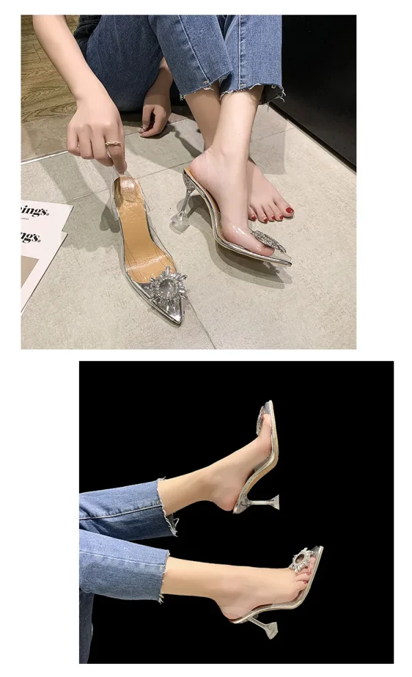 Sexy Wedding Transparent Banquet Comfortable Stylish Crystal High Heels - Image 6