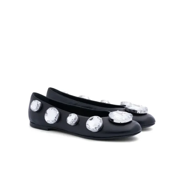 Women's Mary Jane Shallow Mouth Water Diamond Flat Sole Single Shoes - Image 3