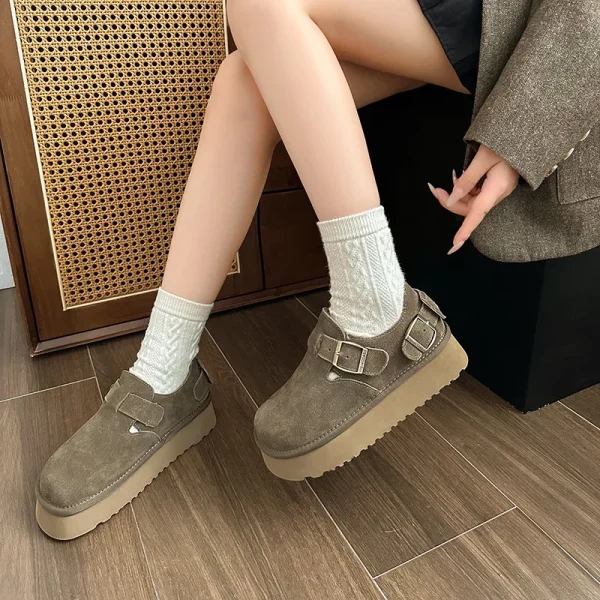 Woman Shoe Autumn Round Toe Clogs Platform Female Footwear Winter Fall Creepers - Image 2