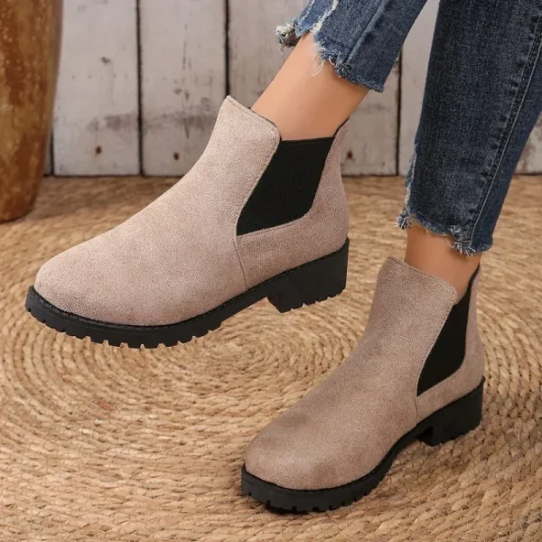 Women Solid Color Lazy Ankle Boots/Lightweight Non-slip Slip-on Design/Outdoor - Image 5