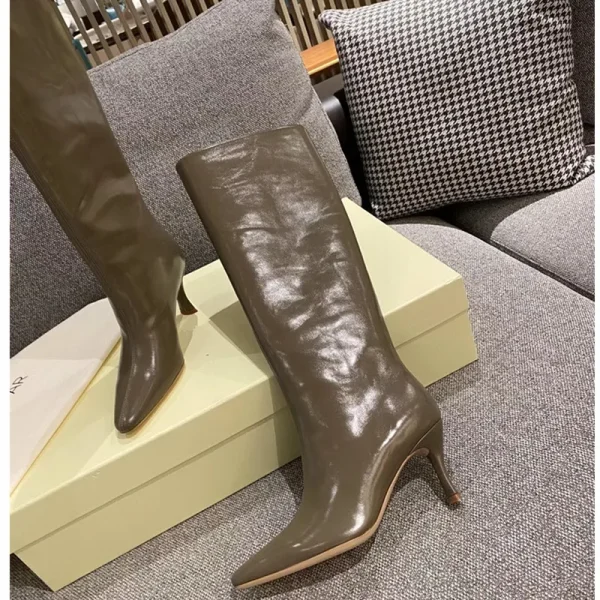 Pointed High-heeled Knee High Boots, Fashionable and Sexy Women's Knight Mid Length Boots - Image 20